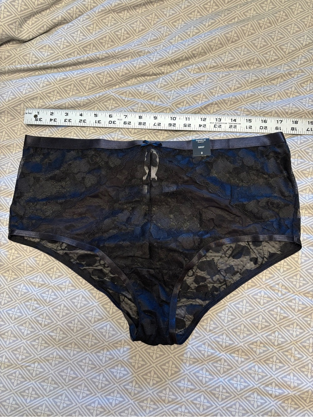 Torrid NWT briefs sz 2 mesh heart pattern in black